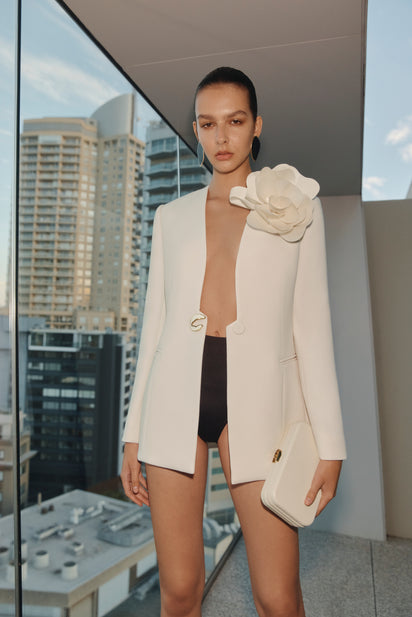 IVORY CREPE C BLAZER