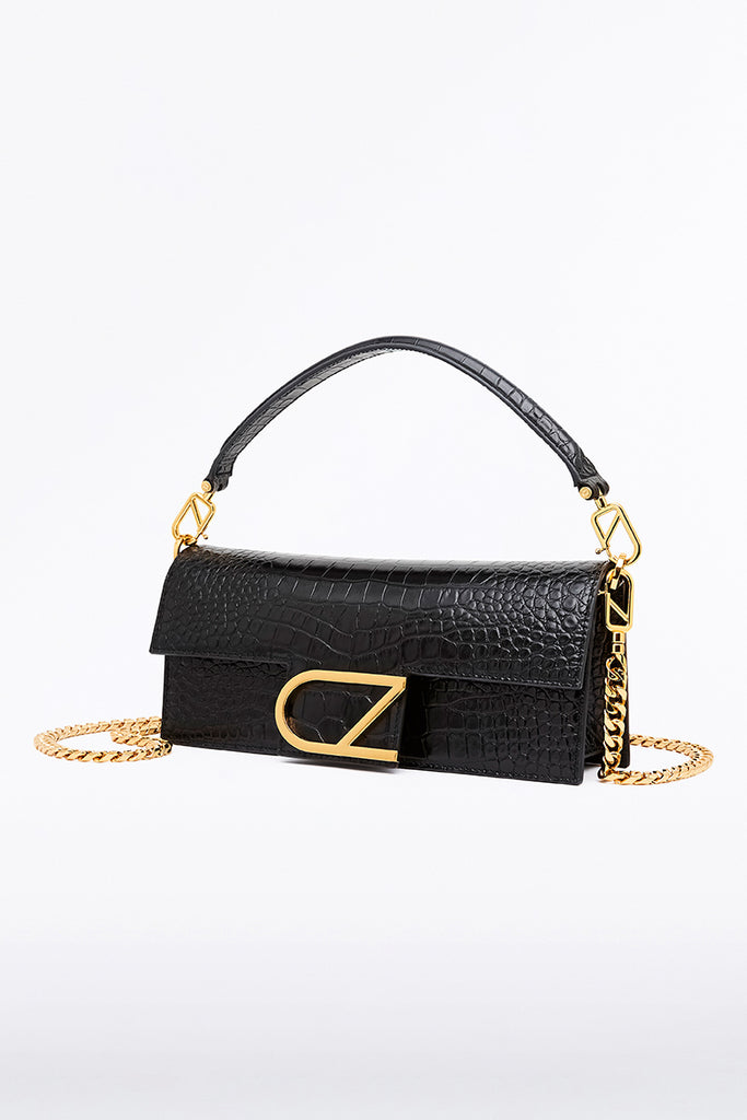 Croc effect baguette bag hotsell