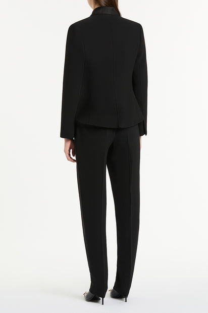 BLACK CREPE C JACKET