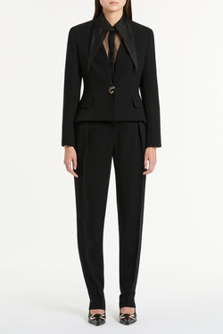 BLACK CREPE C JACKET