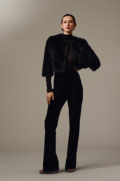 BLACK PIUMA FUR BOLERO