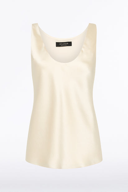 IVORY SATIN SCOOP CAMI