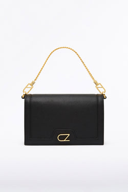 BLACK CZ CHAIN CROSSBODY BAG