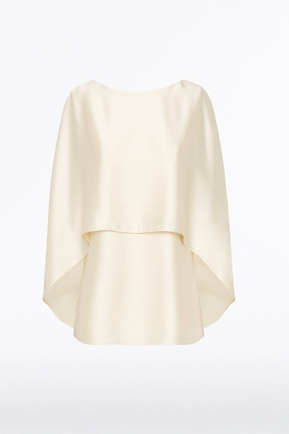 IVORY SATIN CAPE TOP
