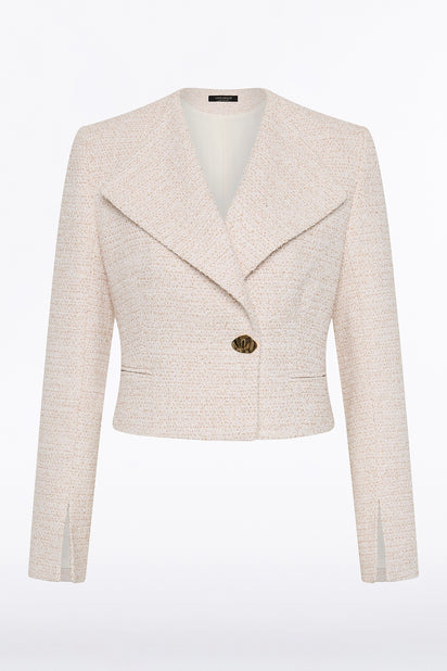 IVORY TWEED CROPPED JACKET