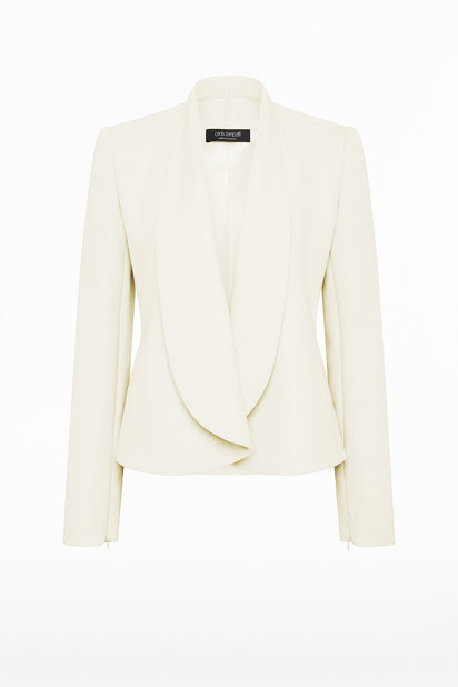 WHITE SHAWL COLLAR JACKET