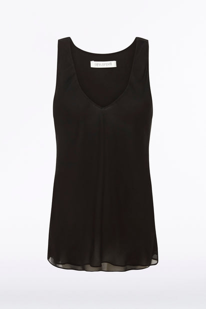 BLACK GEORGETTE SCOOP CAMI