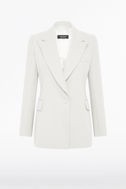 WHITE CREPE CLASSIC JACKET