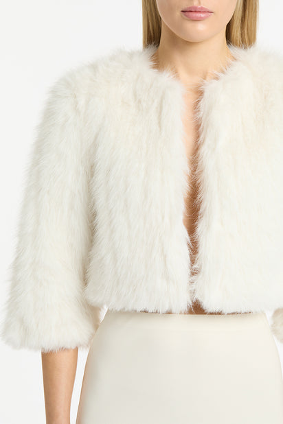 IVORY PIUMA FUR BOLERO