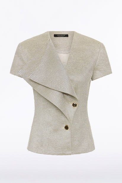 STRIPED GOLD DOUBLE-BREASTED VEST