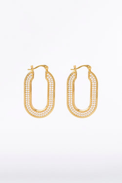 PAVE PRISM HOOP EARRING