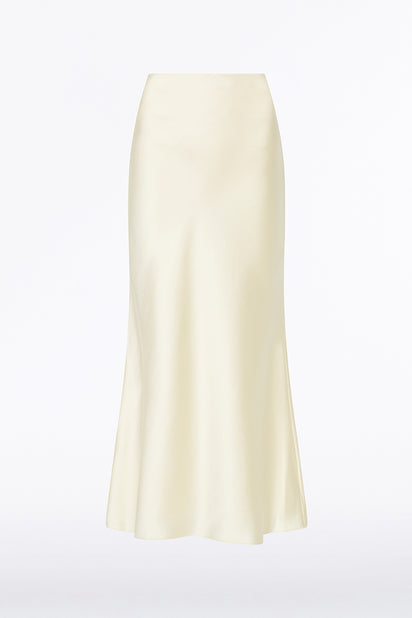 IVORY SATIN MIDI SKIRT