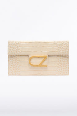 IVORY CZ LETTERA ENVELOPE CLUTCH