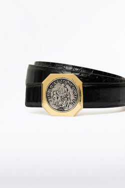 BLACK CROC OCTAGONAL COIN BELT