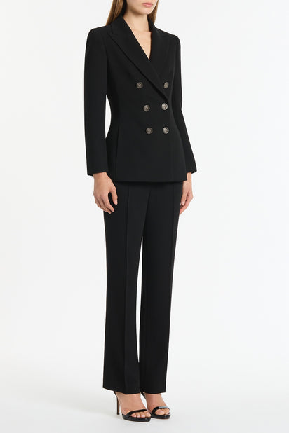 BLACK CREPE DOUBLE-BREASTED JACKET