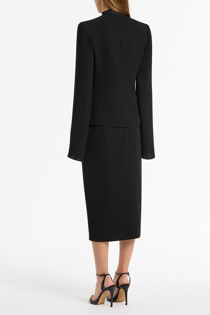 BLACK CREPE MONETA ROME JACKET