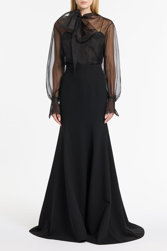 BLACK CREPE PANELLED EVENING SKIRT Carla Zampatti