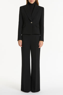 BLACK CREPE SINGLE BREASTED JACKET