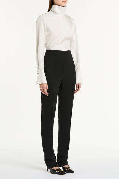 BLACK CREPE SLIM CLASSIC PANT