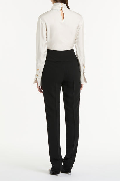 BLACK CREPE SLIM CLASSIC PANT