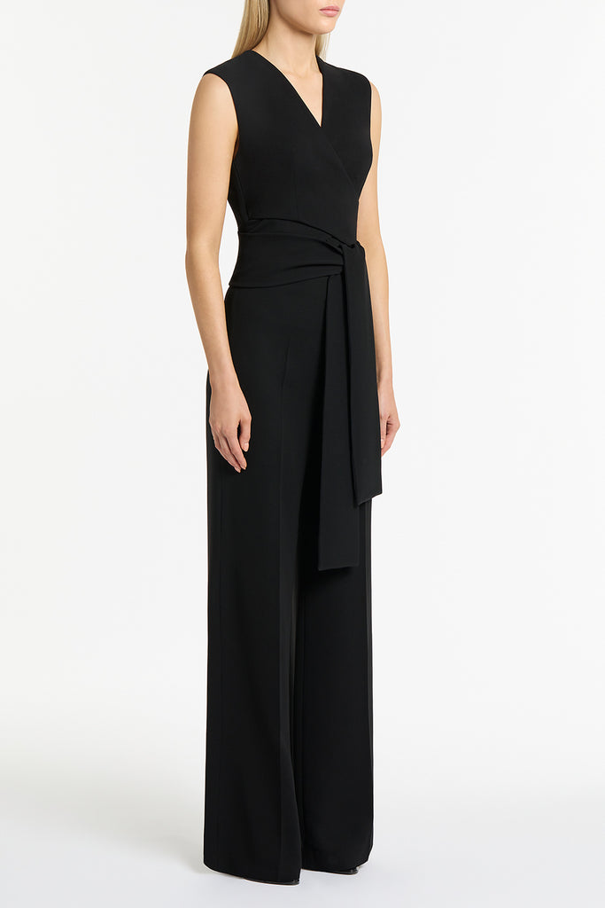 BLACK CREPE STRISCIA JUMPSUIT Carla Zampatti