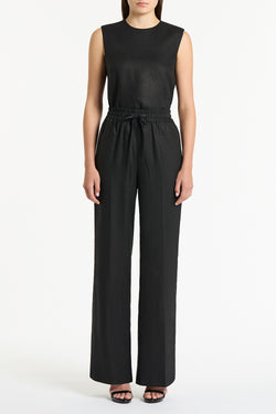 BLACK LINEN TANK TOP