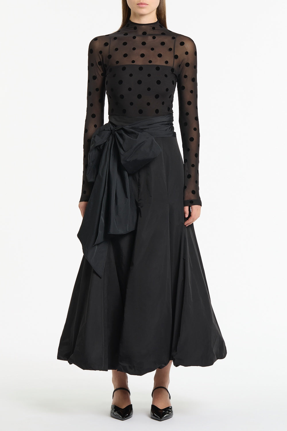 スカート Bubble Taffeta Culottes BLACK TAFFETA TIE WAIST BUBBLE SKIRT – Carla Zampatti