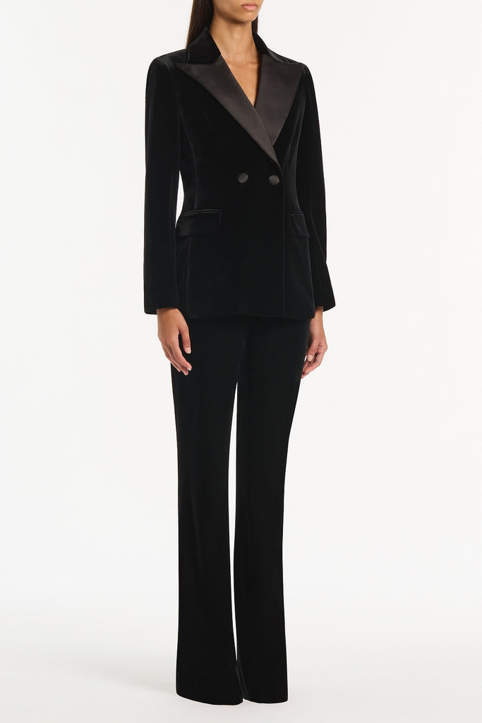 Tuxedo Women's Black Velvet Dress Pants Dolce Gabbana Womens Black Velvet Wide-Leg Tuxedo With Satin Lapel And Trim Tuxedo Women's Black Velvet Dress Pants Dolce Gabbana Womens Black Velvet Wide-Leg Tuxedo With Satin Lapel And Trim