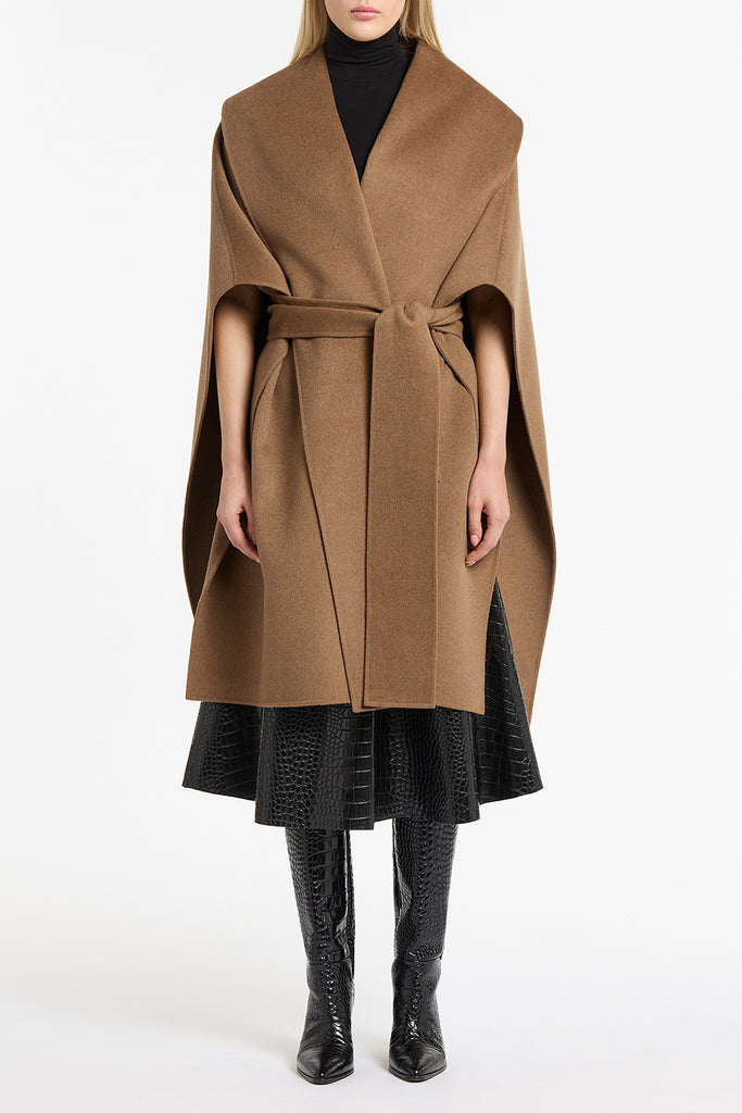 CAMEL DOPPIA WOOL CAPE – Carla Zampatti
