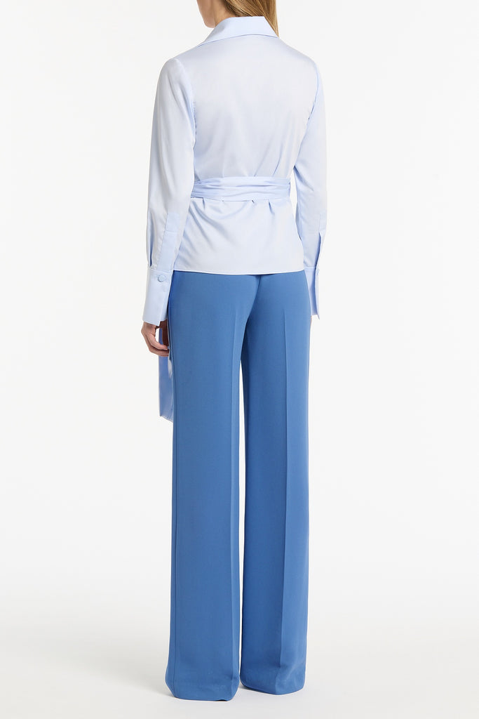 CHAMBRAY WRAP TOP – Carla Zampatti