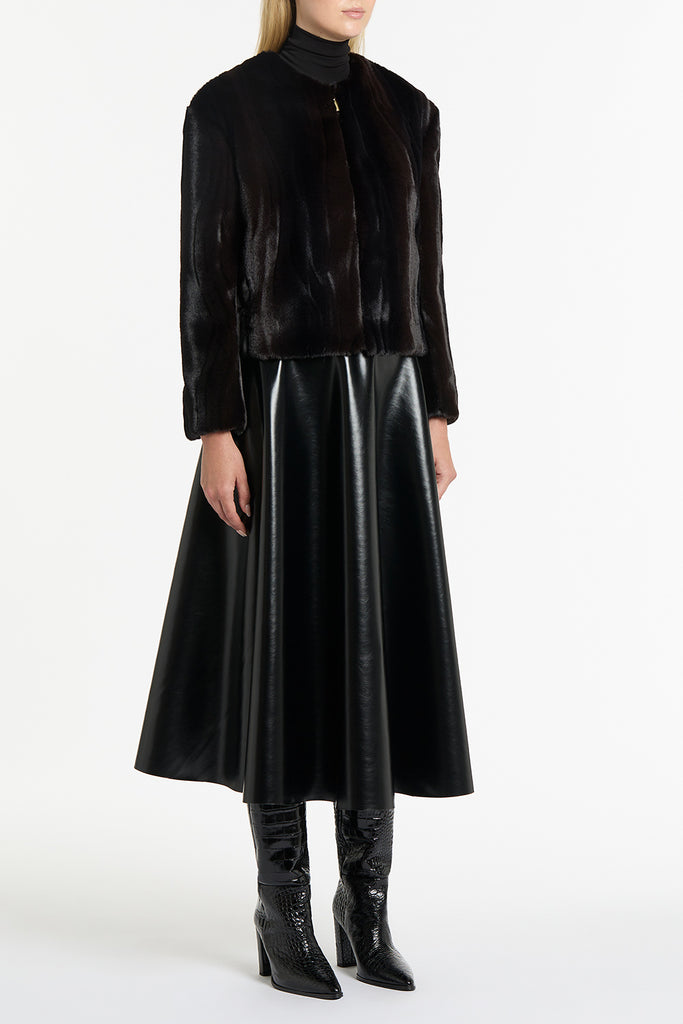 CHOCOLATE MORAY FAUX FUR JACKET – Carla Zampatti