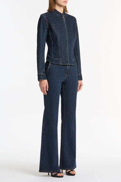 DARK INDIGO BOOTLEG DENIM JEANS