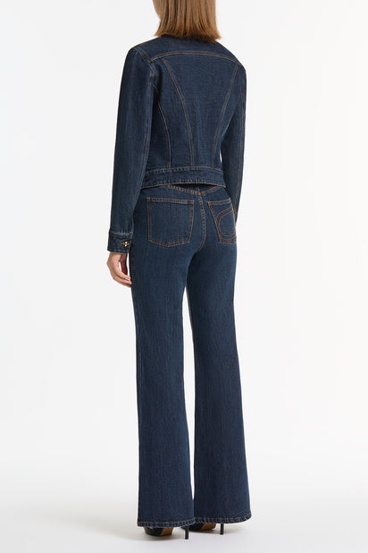 DARK INDIGO BOOTLEG DENIM JEANS