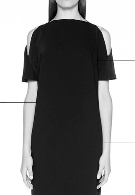 COCOA FAUX LEATHER PANEL DRESS