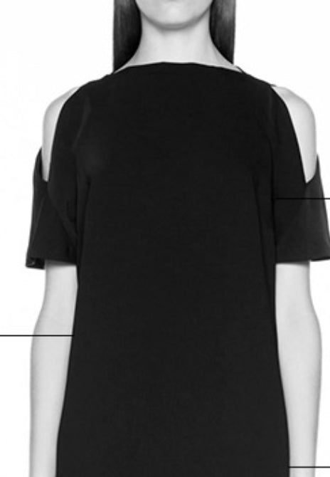 COCOA FAUX LEATHER PANEL DRESS