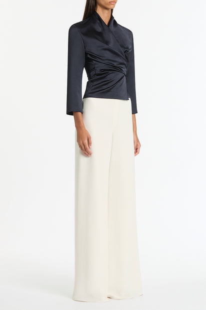 INK SATIN WRAP TOP