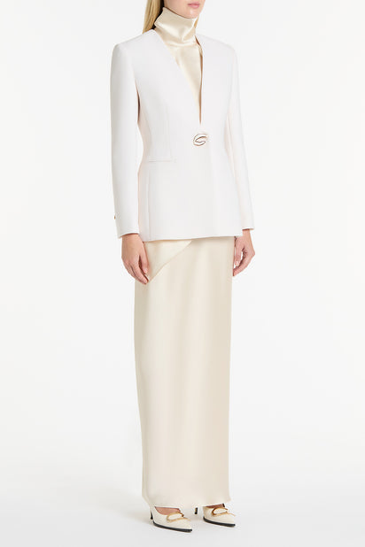 IVORY CREPE C BLAZER