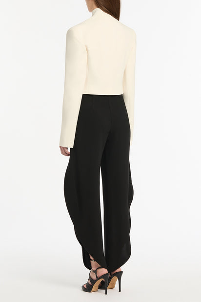 IVORY CREPE CROP JACKET