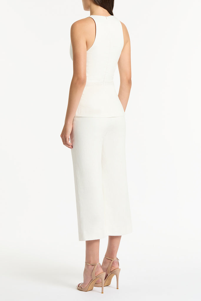 IVORY LINEN V-NECK WRAP TOP – Carla Zampatti