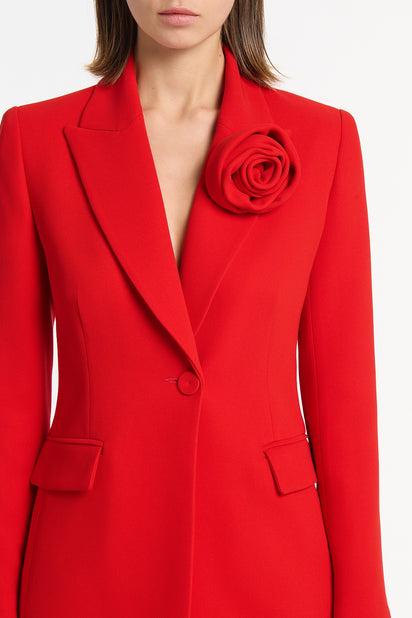 RED CREPE ROSE JACKET