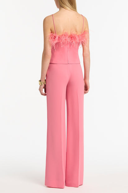 ROSE PINK CREPE FEATHER TOP