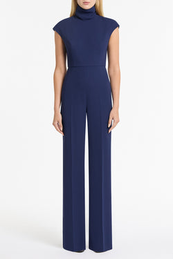 SAPPHIRE CREPE POLO JUMPSUIT