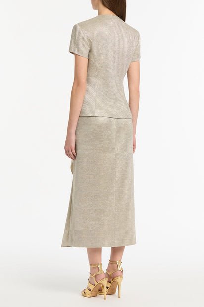 STRIPED GOLD DOUBLE-BREASTED VEST