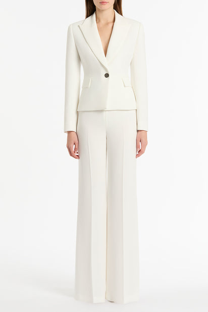 WHITE CREPE SINGLE BREASTED JACKET