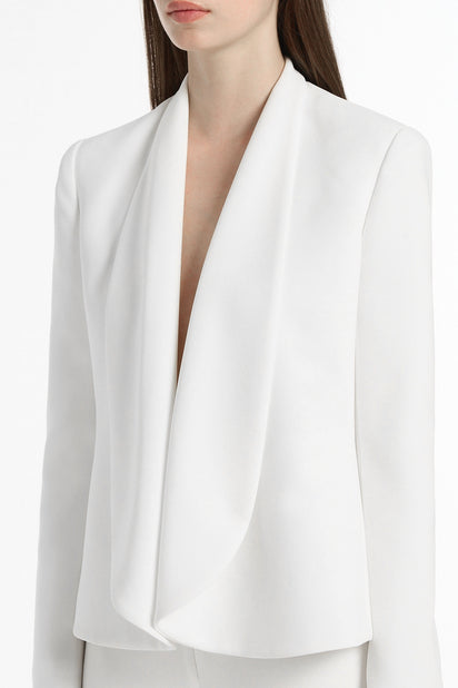 WHITE SHAWL COLLAR JACKET