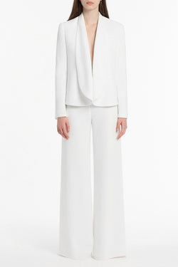 WHITE SHAWL COLLAR JACKET