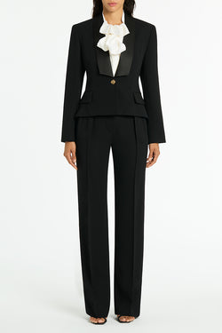 BLACK CREPE TUXEDO MILAN JACKET