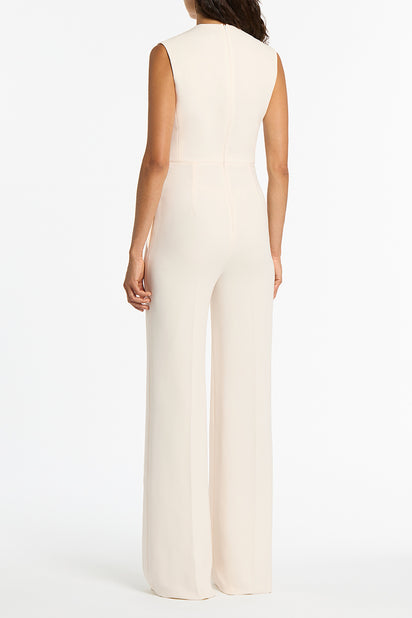 IVORY CREPE SCALLOPED JUMPSUIT