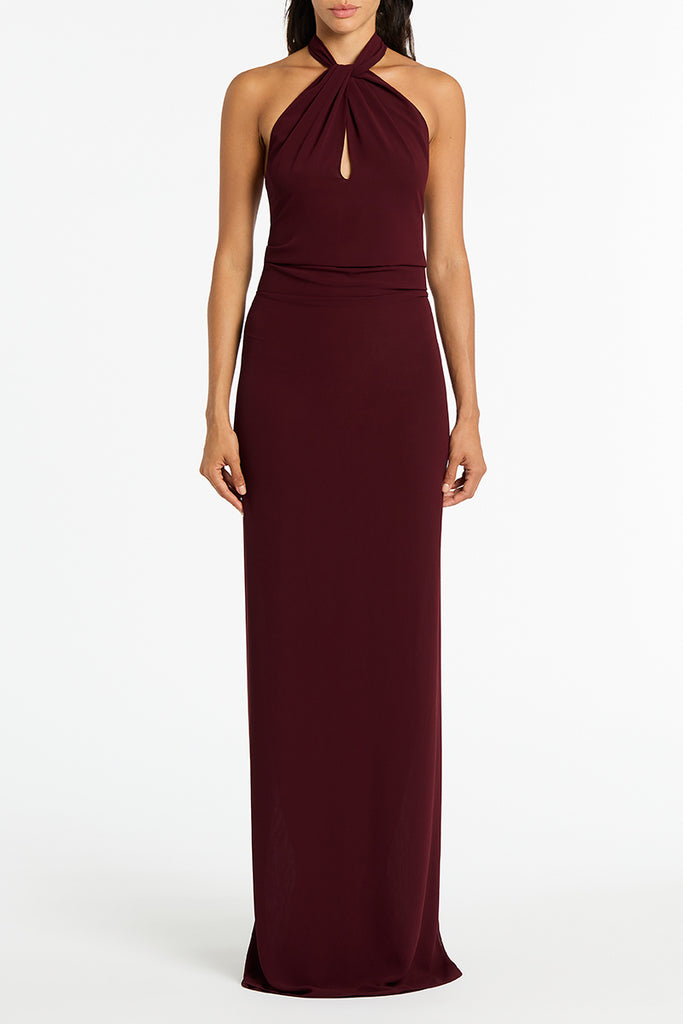 MERLOT BACKLESS GOWN Carla Zampatti