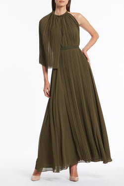 OLIVE PLISSE PERFECTION GOWN